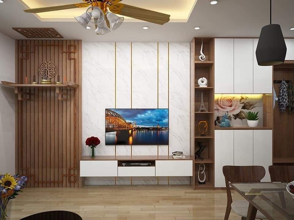 Thi công ốp vách tivi bằng tấm nhựa giả đá tại Đà Nẵng 2 276991278 681006713320961 2147713949810668627 n