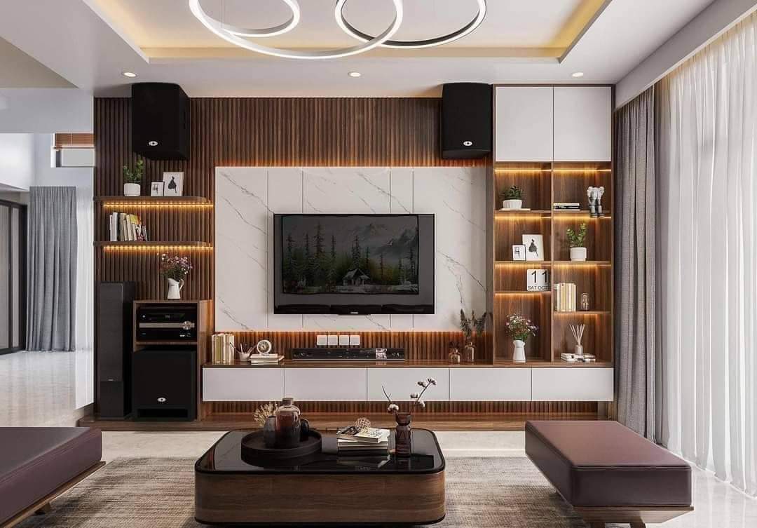 Thi công ốp vách tivi bằng tấm nhựa giả đá tại Đà Nẵng 17 453187907 812828920831376 6691690893463999739 n